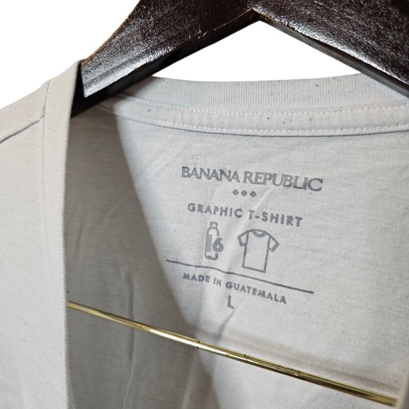 Banana Republic White Cotton Crewneck T-Shirt Men's Large - Picture 4 of 5